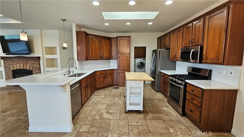 large open kitchen, island not included