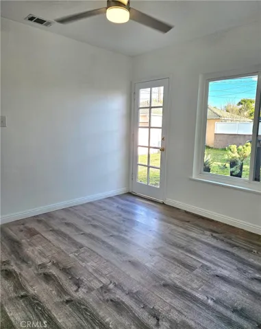 back bedroom, with door to backyard