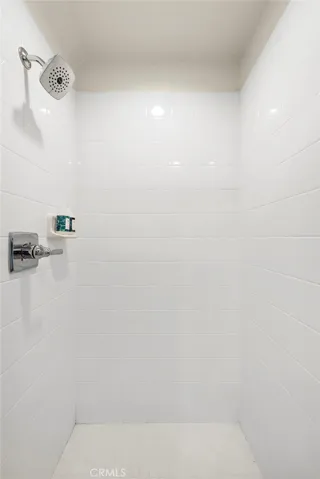 Shower in main floor bathroom.
