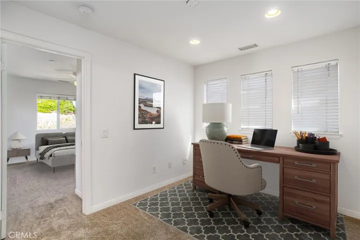 study area at end of hall with virtual staging