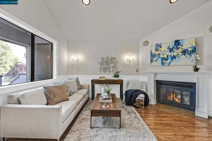 Living Room with High Ceiling