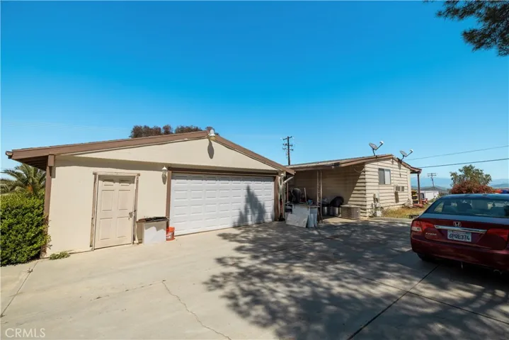2-car garage and storage area.
