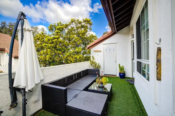 Patio with spacious storage.