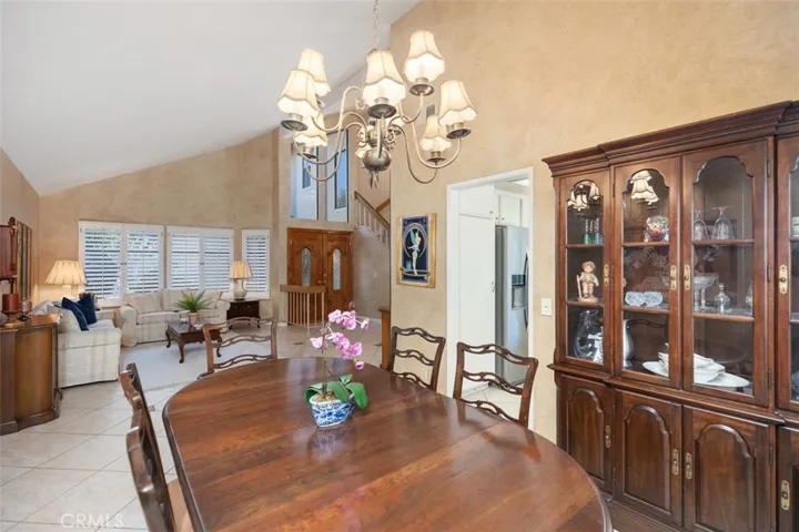 Dining room and living room.
