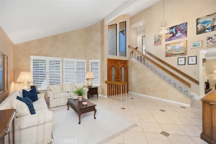 Living room and stairs.