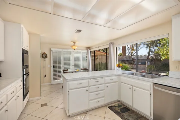 Wraparound kitchen.