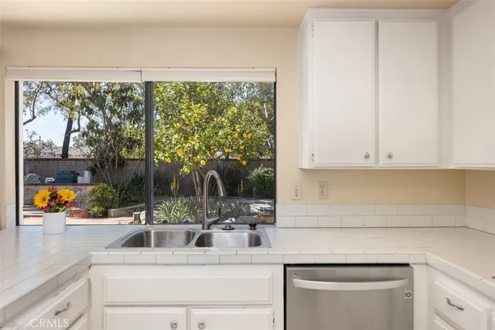 Wraparound kitchen.