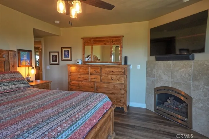 Primary bedroom with fireplace