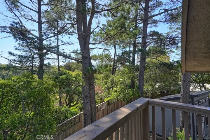 Forest views from deck off of loft