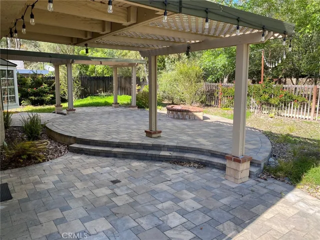 Backyard provides time for relaxing with fireside entertaining.