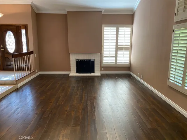 Spacious Living Room and fireplace.