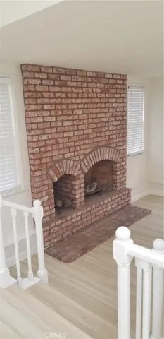 Fireplace off living room