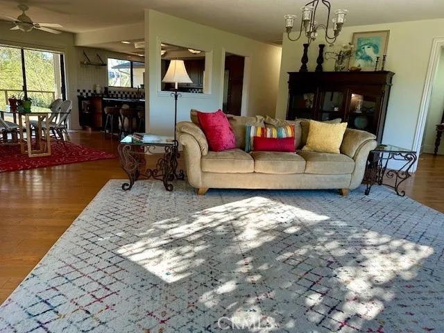 Living Room opens to kitchen and Dining