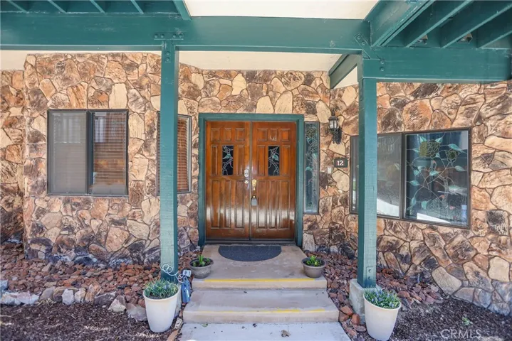 Entry Double Doors with stained glass windows