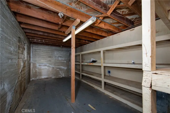 Basement shelving.