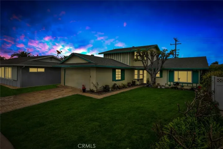 Night Shot Of Front Of The House