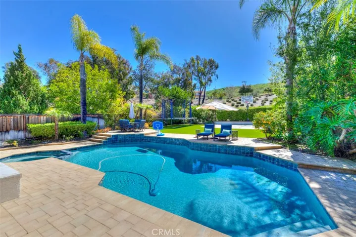 Entertainers yard with saltwater pool ~