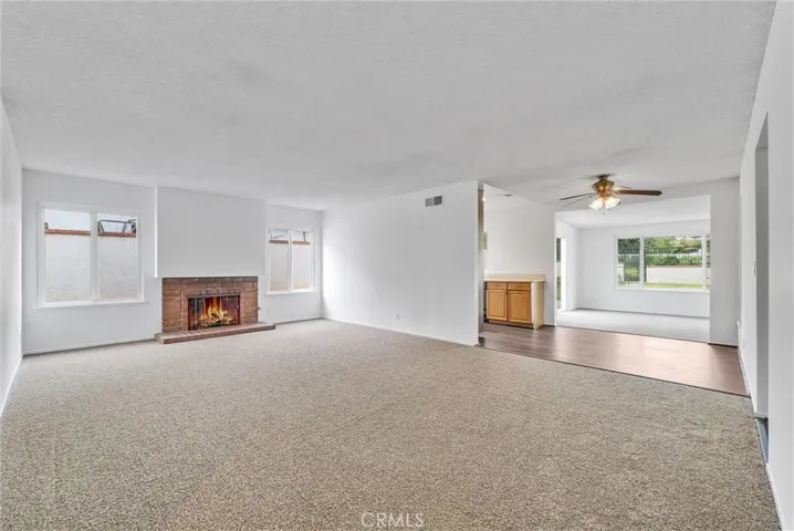 View from front door into living room.