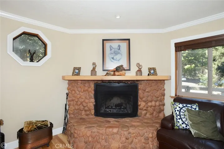 wood fireplace