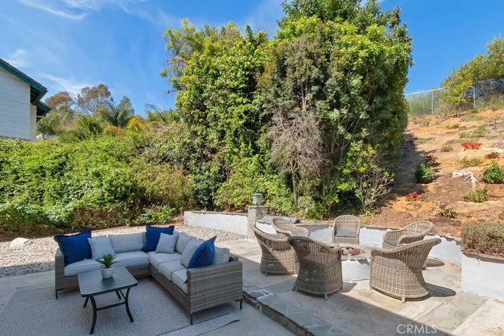 Private backyard with firepit