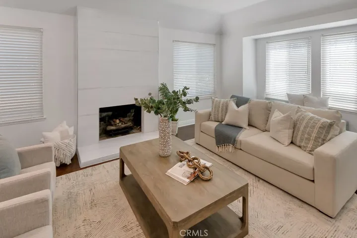 Living room with fireplace