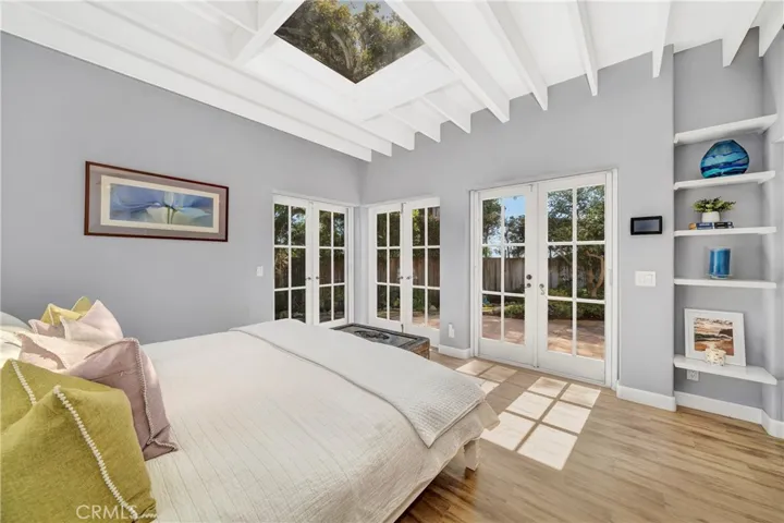 Look out to the pool in your private space.