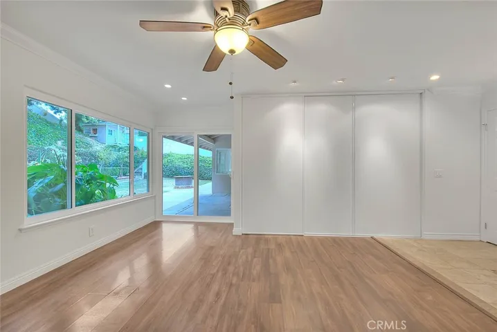 Master suite with backyard patio access