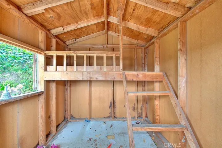 Playhouse on slope.