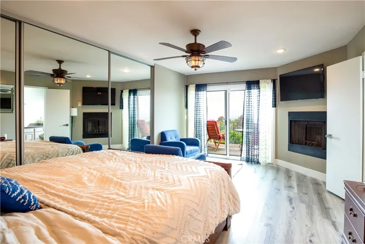 Primary bedrooms with walk in closet, private bath, and a private viewing deck