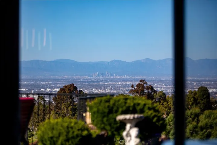 Looking through the glass to Downtown Los Angeles