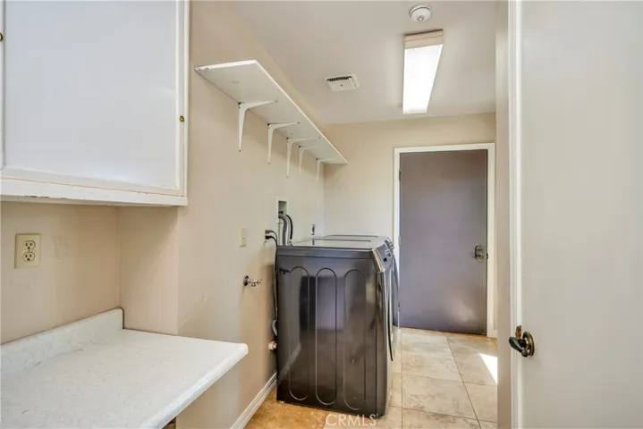 Laundry room with utility closet & desk space