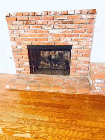 Brick Fireplace in Family Room