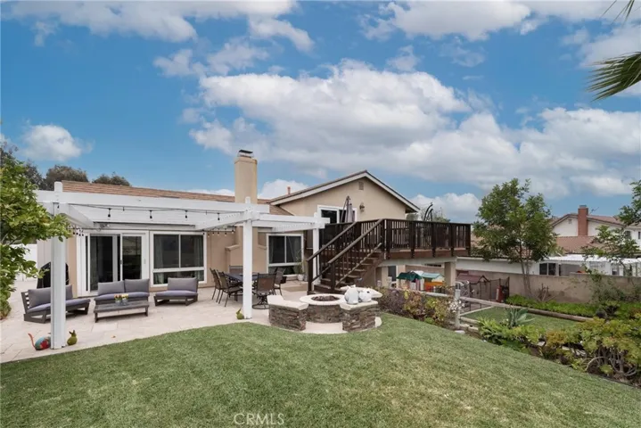 Gorgeous park-like backyard with two levels