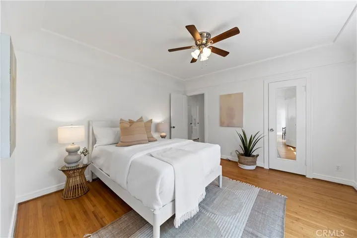 Pretty, front bedroom can be accessed from the living room or hallway.