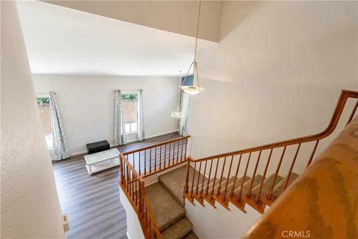 Staircase looking down to livingroom