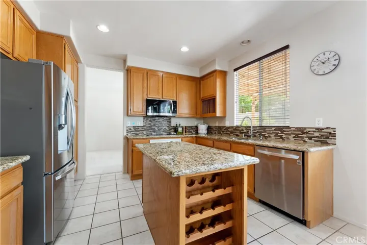 Kitchen with wine rack
