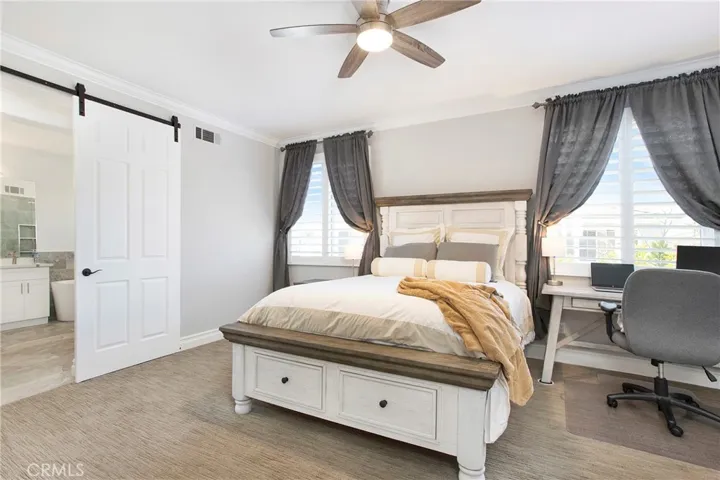 The owner's suite offers a place to rest and relish in the upgrades.