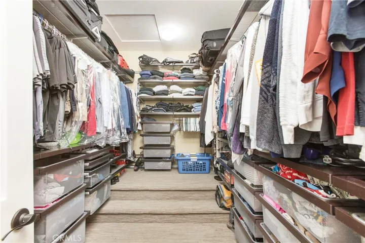 Generous walk in closet.