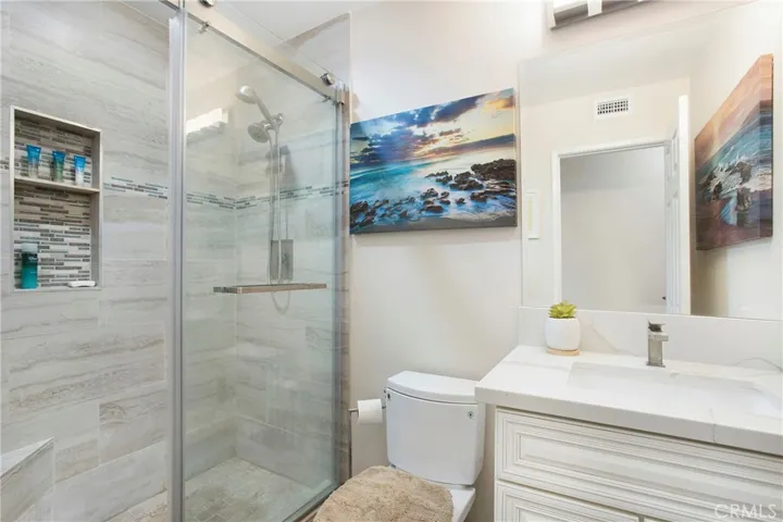 Remodeled downstairs full bathroom.