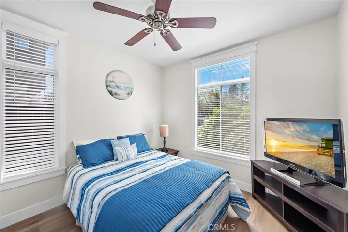 The downstairs bedroom is perfect for your guests.