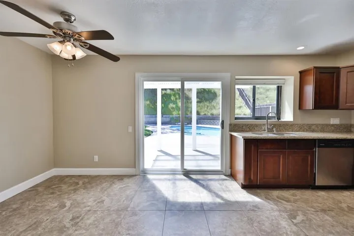 Breakfast/dining area to left of the sliding door