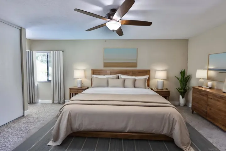 Primary bedroom - virtual staging may not be to scale