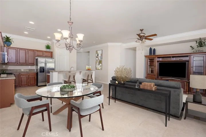 Virtually Staged living and kitchen
