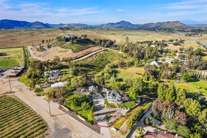 Scenic view of front of property with views