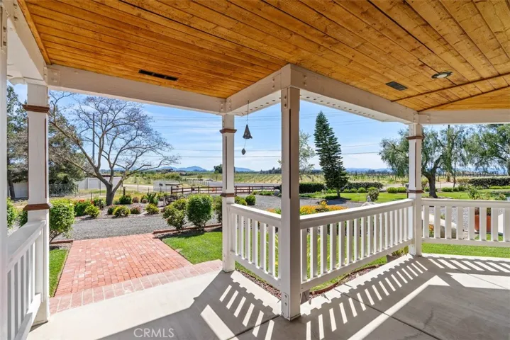 View of front porch towards Vineyards
