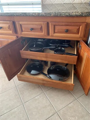 Pull out drawers in kitchen