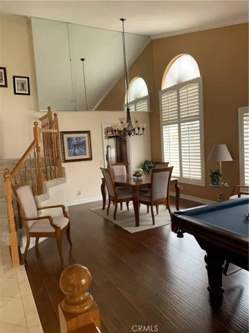 Living used for pool table then dining room table