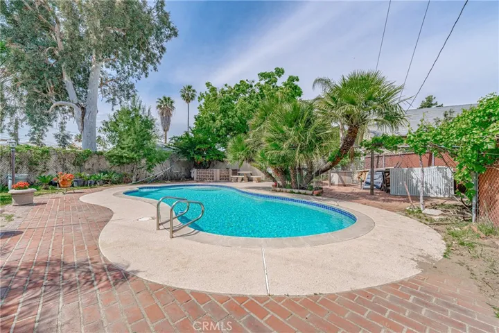 fenced in pool area