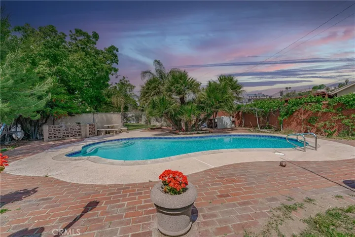 fenced in pool area