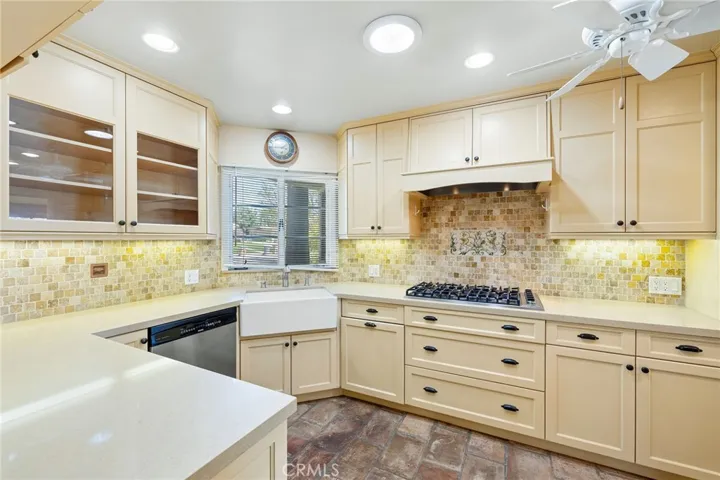 Up close view of the kitchen.